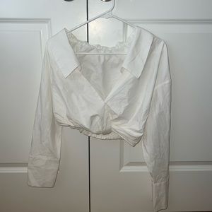 White Zara cropped white colored shirt